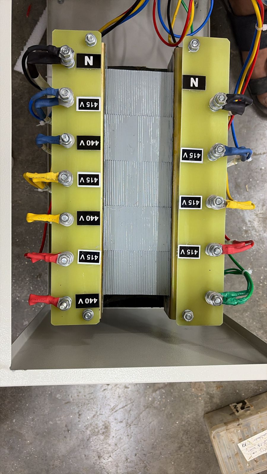 Transformer laminated core close-up
